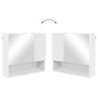 Juego de muebles de baño 4 pcs Madera contrachapada & Metal