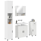 Juego de muebles de baño 4 pcs Madera contrachapada & Metal