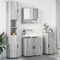 Juego de muebles de baño con cajón con puerta 4 pcs Gris Sonoma