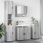 Juego de muebles de baño con cajón con puerta 4 pcs Gris Sonoma