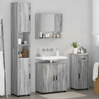 Juego de muebles de baño con cajón con puerta 4 pcs Gris Sonoma