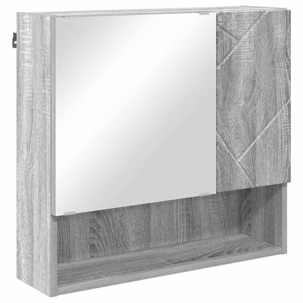 Juego de muebles de baño con cajón con puerta 4 pcs Gris Sonoma