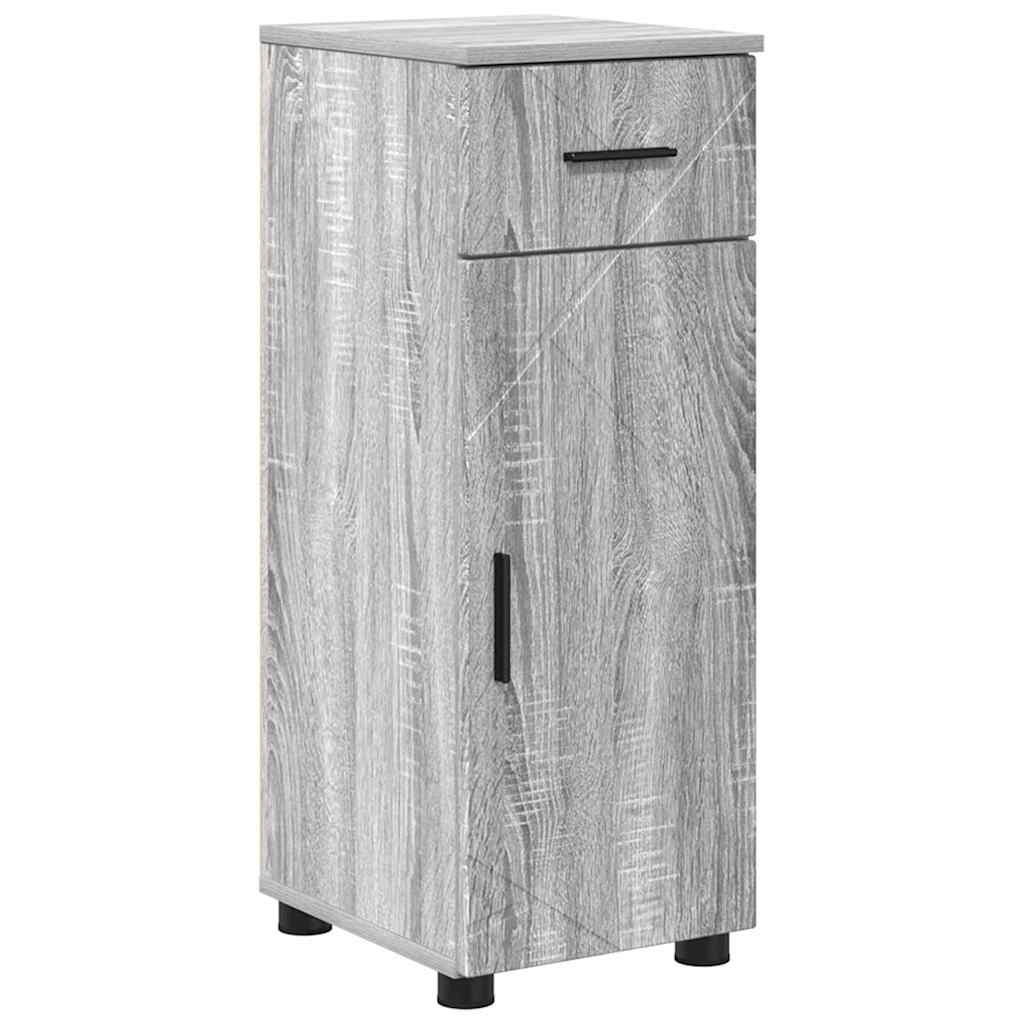 Juego de muebles de baño con cajón con puerta 4 pcs Gris Sonoma
