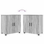 Juego de muebles de baño con cajón con puerta 4 pcs Gris Sonoma