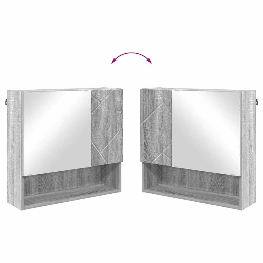 Juego de muebles de baño con cajón con puerta 4 pcs Gris Sonoma