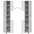 Juego de muebles de baño con cajón con puerta 4 pcs Gris Sonoma