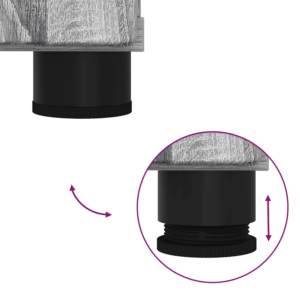 Juego de muebles de baño con cajón con puerta 4 pcs Gris Sonoma