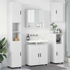 Juego de muebles de baño 5 pcs Madera contrachapada & Metal