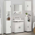 Juego de muebles de baño 5 pcs Madera contrachapada & Metal