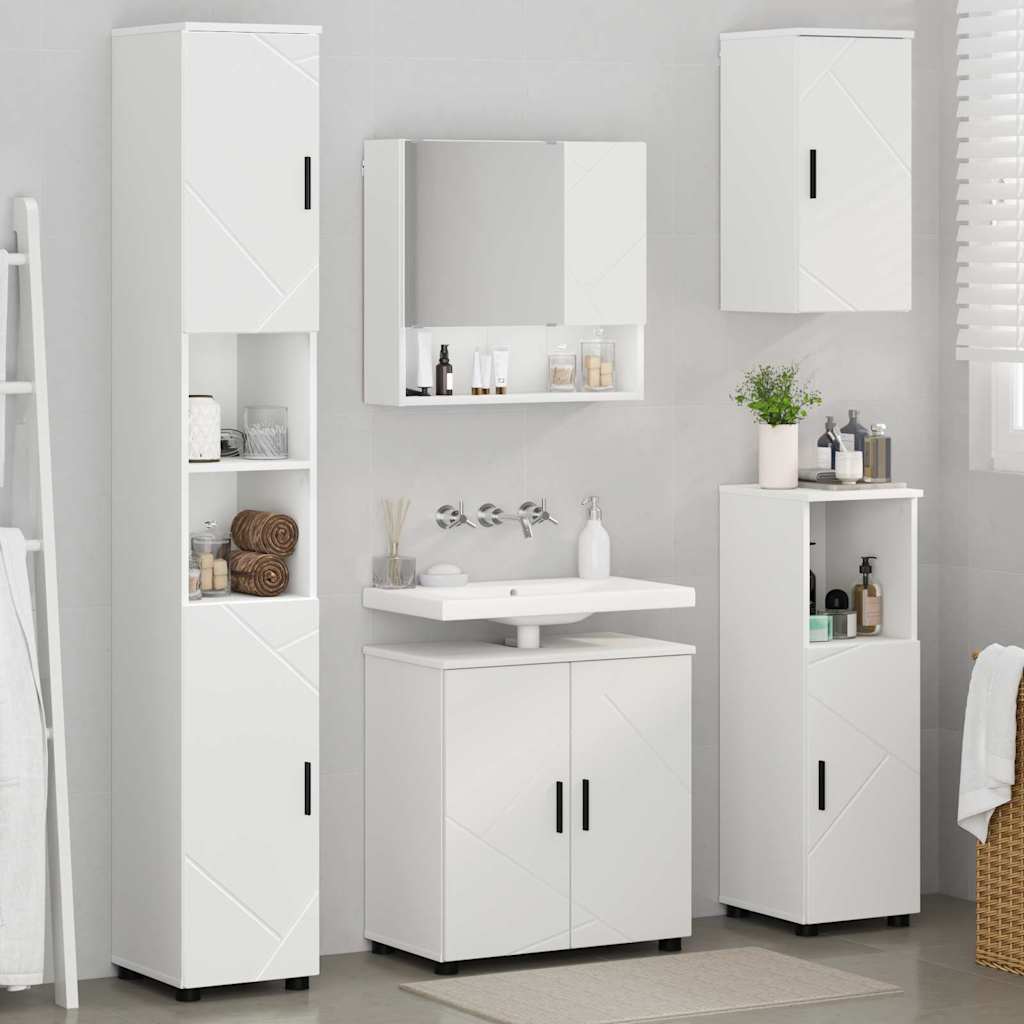 Juego de muebles de baño 5 pcs Madera contrachapada & Metal