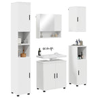 Juego de muebles de baño 5 pcs Madera contrachapada & Metal