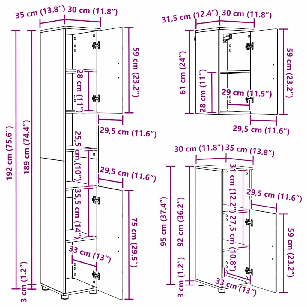 Juego de muebles de baño 5 pcs Madera contrachapada & Metal