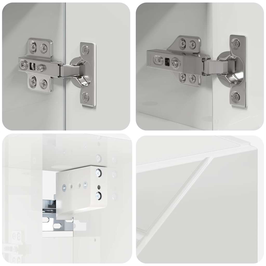 Juego de muebles de baño Montaje en la pared 5 pcs brillante
