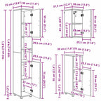 Juego de muebles de baño Montaje en la pared 5 pcs brillante