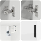 Juego de muebles de baño 5 pcs Madera contrachapada & Metal