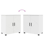 Juego de muebles de baño 5 pcs Madera contrachapada & Metal