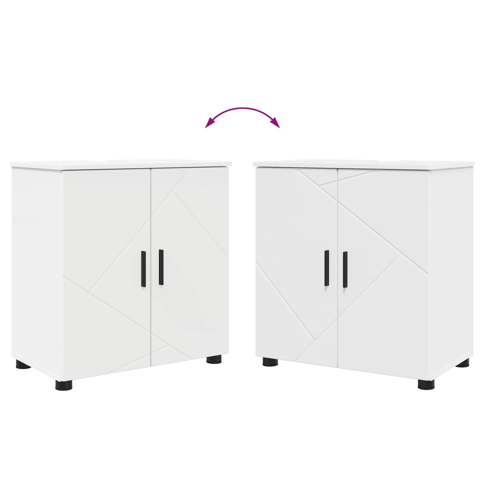 Juego de muebles de baño 5 pcs Madera contrachapada & Metal