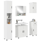 Juego de muebles de baño 5 pcs Madera contrachapada & Metal