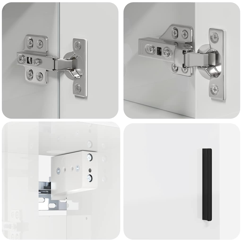 Juego de muebles de baño con cajón con puerta 5 pcs brillante