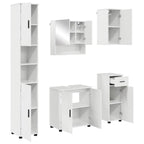 Juego de muebles de baño con cajón con puerta 5 pcs brillante