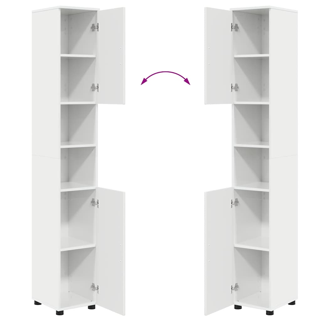 Juego de muebles de baño con cajón con puerta 5 pcs brillante
