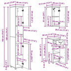 Juego de muebles de baño con cajón con puerta 5 pcs brillante