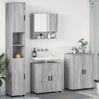 Juego de muebles de baño Montaje en la pared 4 pcs Gris Sonoma