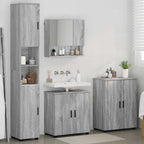 Juego de muebles de baño Montaje en la pared 4 pcs Gris Sonoma