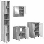Juego de muebles de baño Montaje en la pared 4 pcs Gris Sonoma