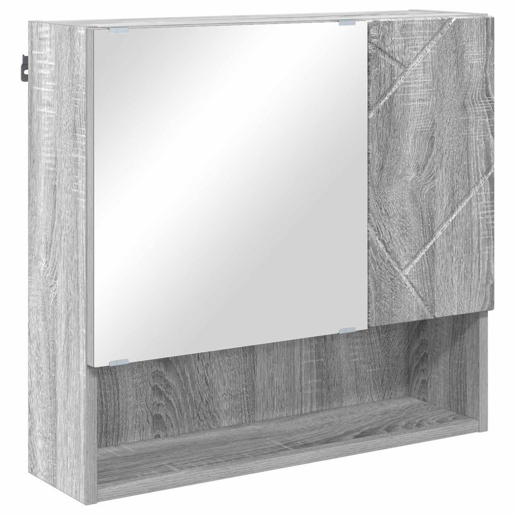 Juego de muebles de baño Montaje en la pared 4 pcs Gris Sonoma