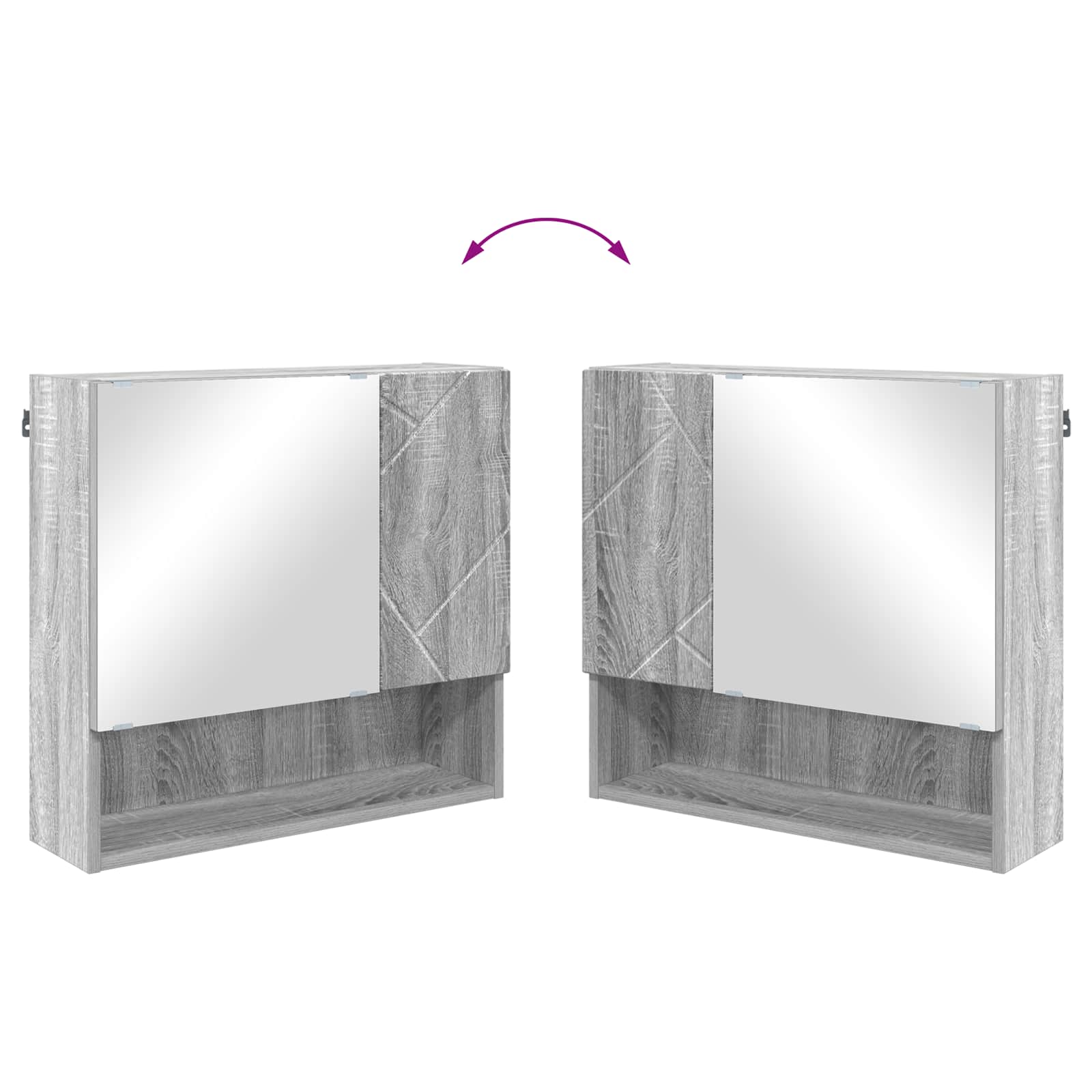 Juego de muebles de baño Montaje en la pared 4 pcs Gris Sonoma