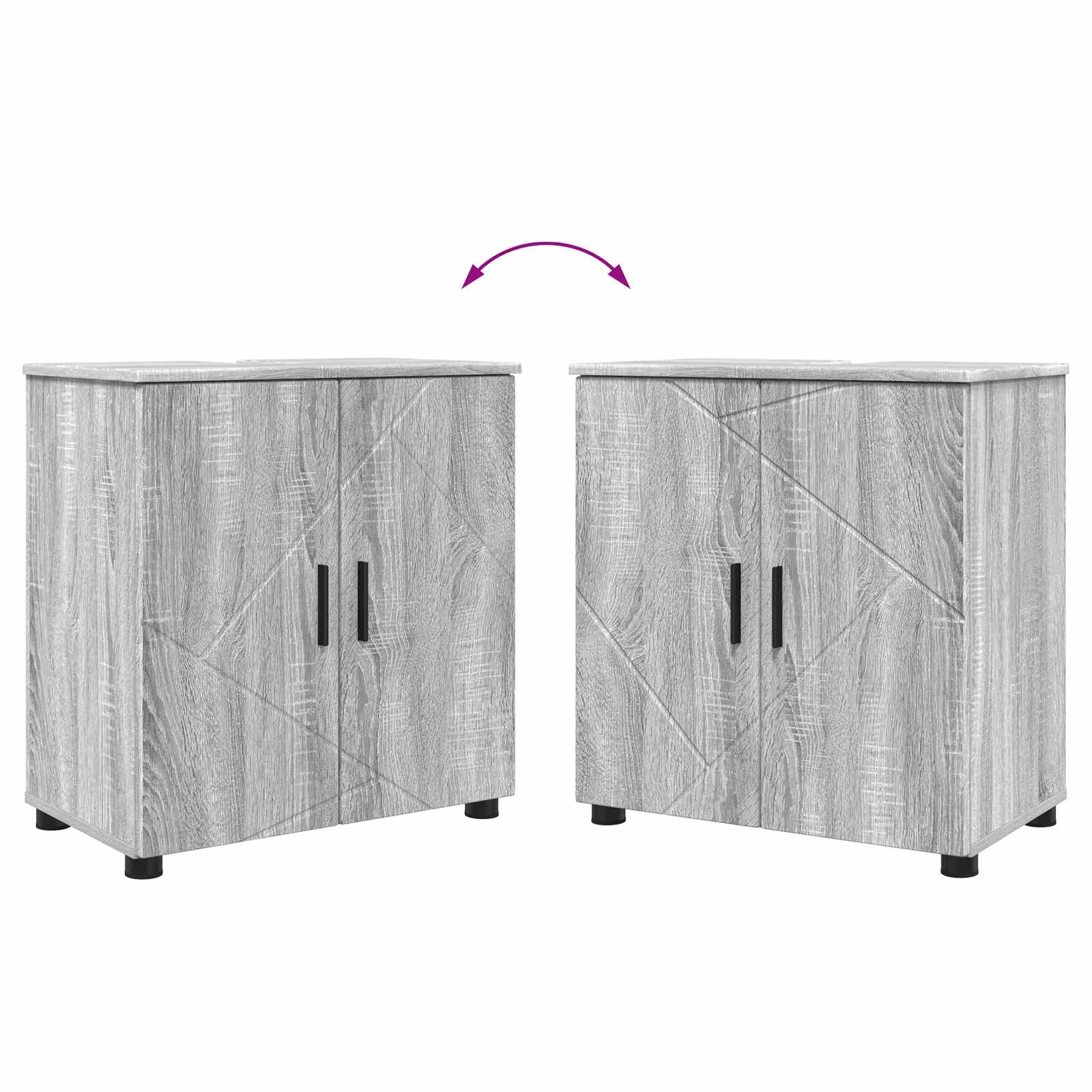 Juego de muebles de baño Montaje en la pared 4 pcs Gris Sonoma