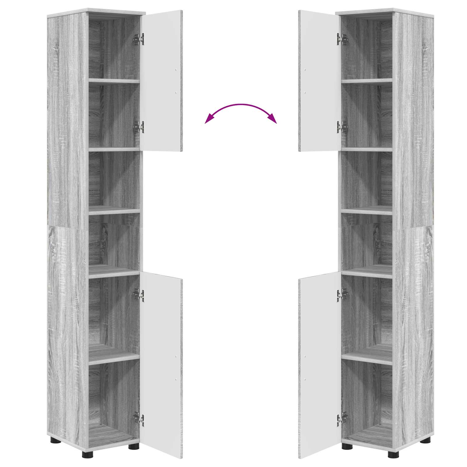 Juego de muebles de baño Montaje en la pared 4 pcs Gris Sonoma