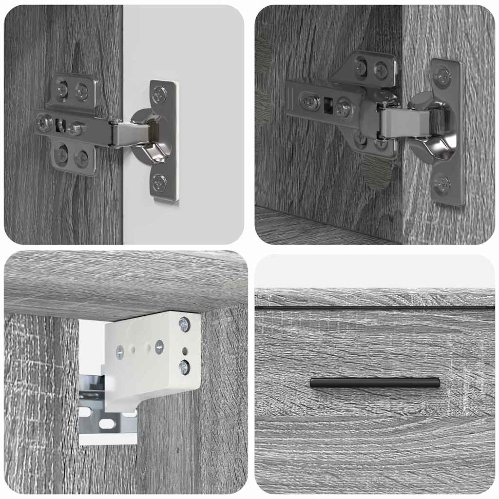 Juego de muebles de baño con cajón con puerta 2 pcs Gris Sonoma