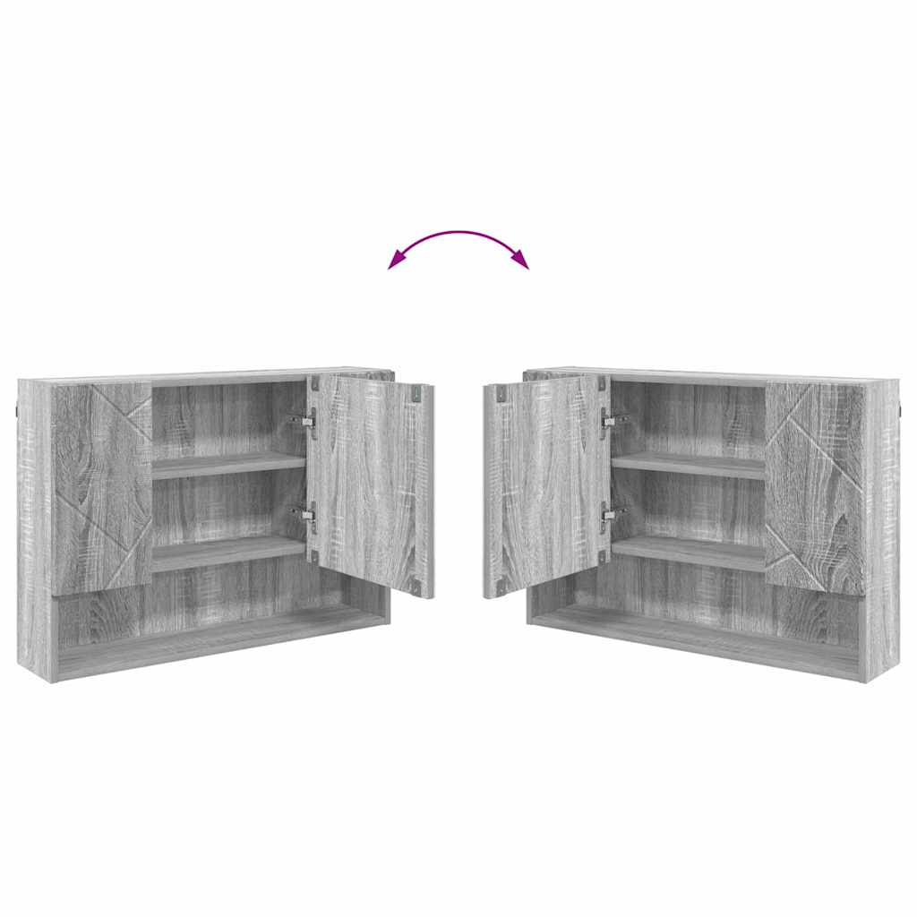 Juego de muebles de baño con cajón con puerta 2 pcs Gris Sonoma
