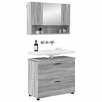 Juego de muebles de baño con cajón con puerta 2 pcs Gris Sonoma