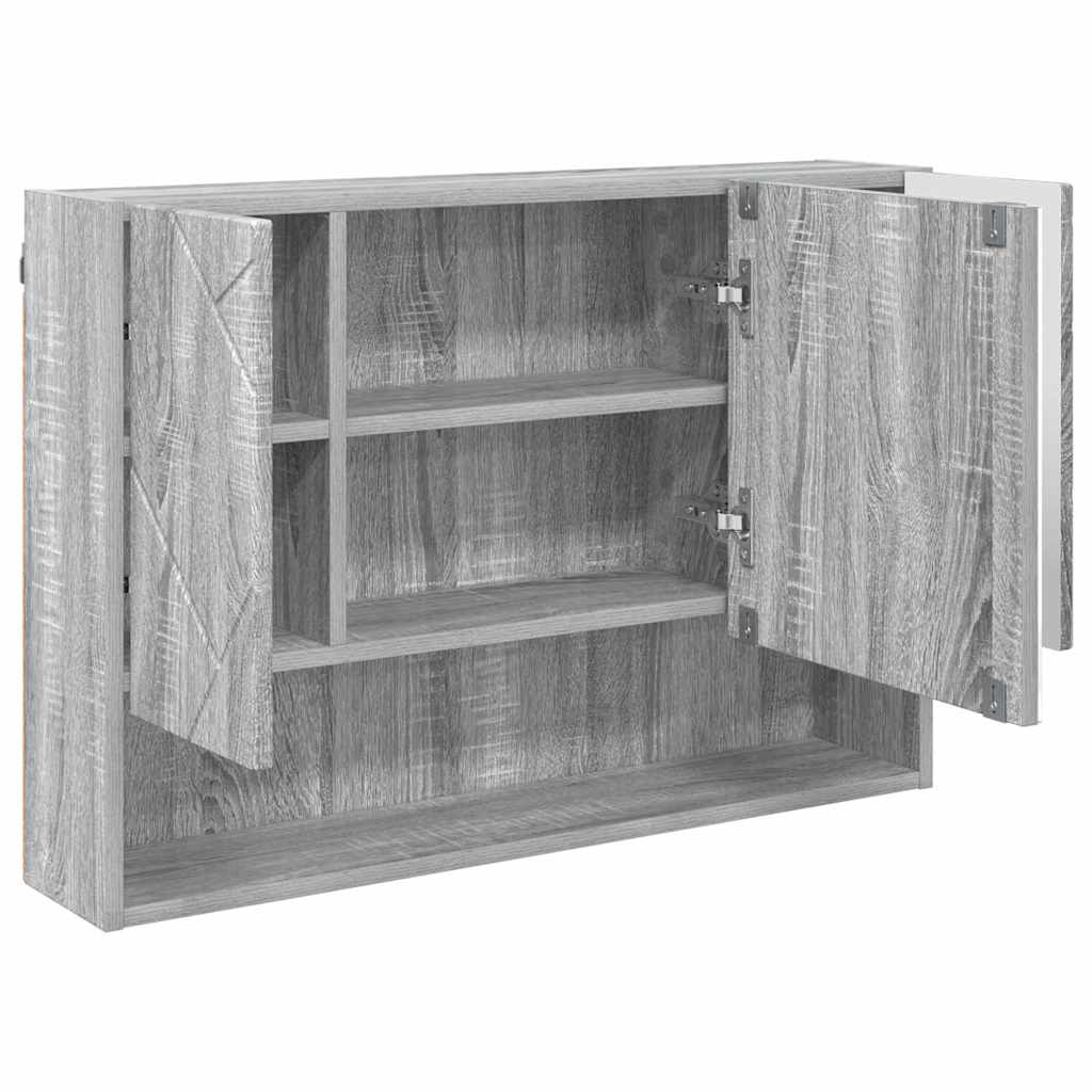 Juego de muebles de baño con cajón con puerta 3 pcs Gris Sonoma