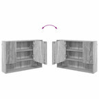 Juego de muebles de baño con cajón con puerta 3 pcs Gris Sonoma