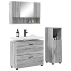 Juego de muebles de baño con cajón con puerta 3 pcs Gris Sonoma