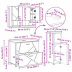 Juego de muebles de baño con cajón con puerta 3 pcs Gris Sonoma