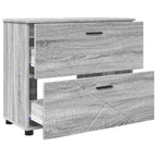 Juego de muebles de baño con cajón con puerta 3 pcs Gris Sonoma