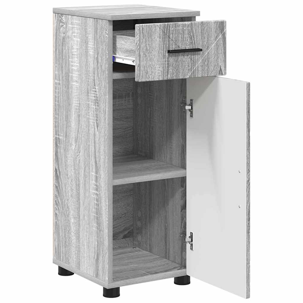 Juego de muebles de baño con cajón con puerta 3 pcs Gris Sonoma