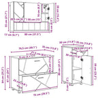 Juego de muebles de baño con cajón con puerta 3 pcs Gris Sonoma