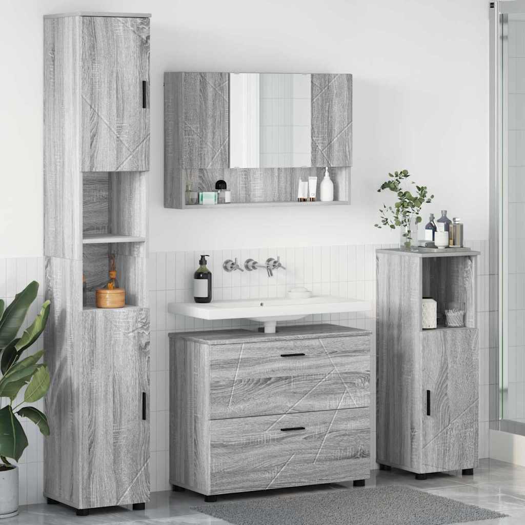 Juego de muebles de baño 3 pcs antiguo Madera de pino macizo