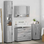 Juego de muebles de baño con cajón con puerta 4 pcs Gris Sonoma