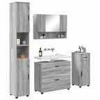 Juego de muebles de baño con cajón con puerta 4 pcs Gris Sonoma