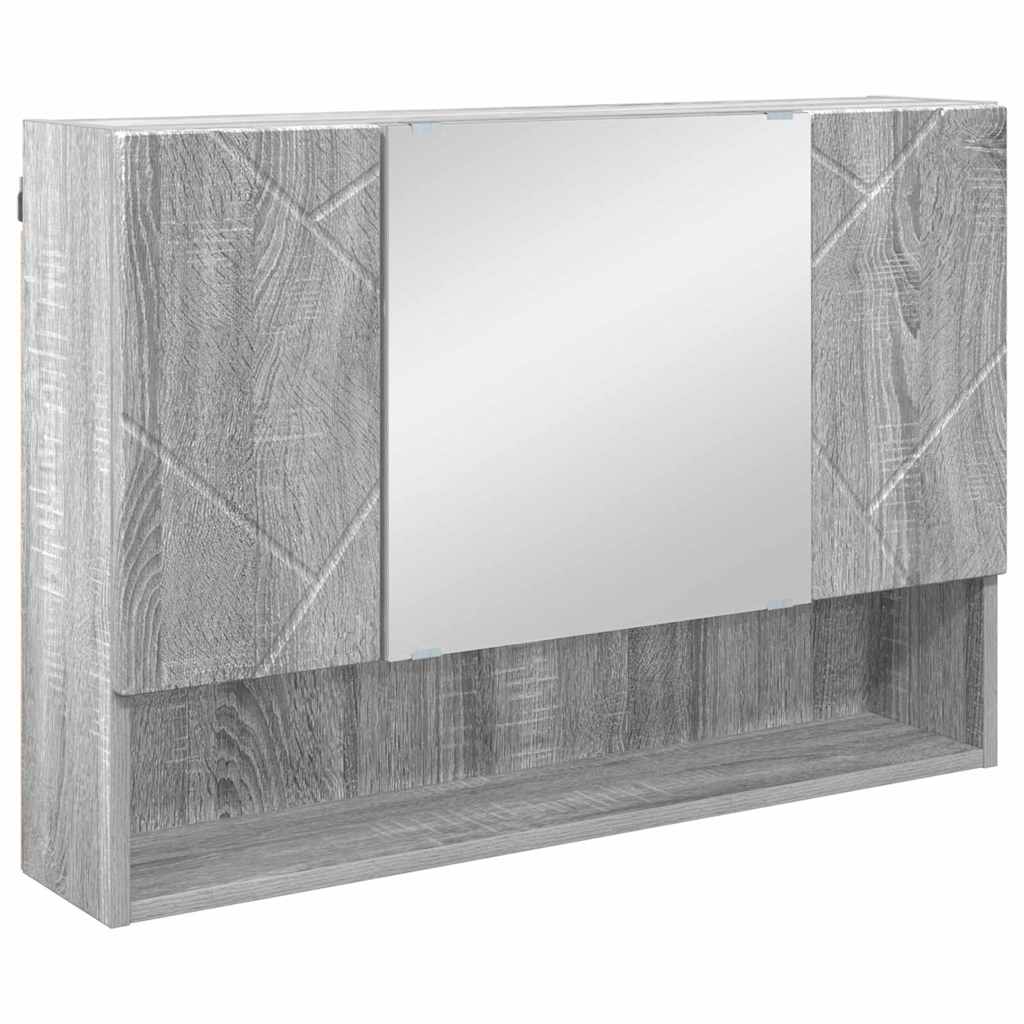 Juego de muebles de baño con cajón con puerta 5 pcs Gris Sonoma