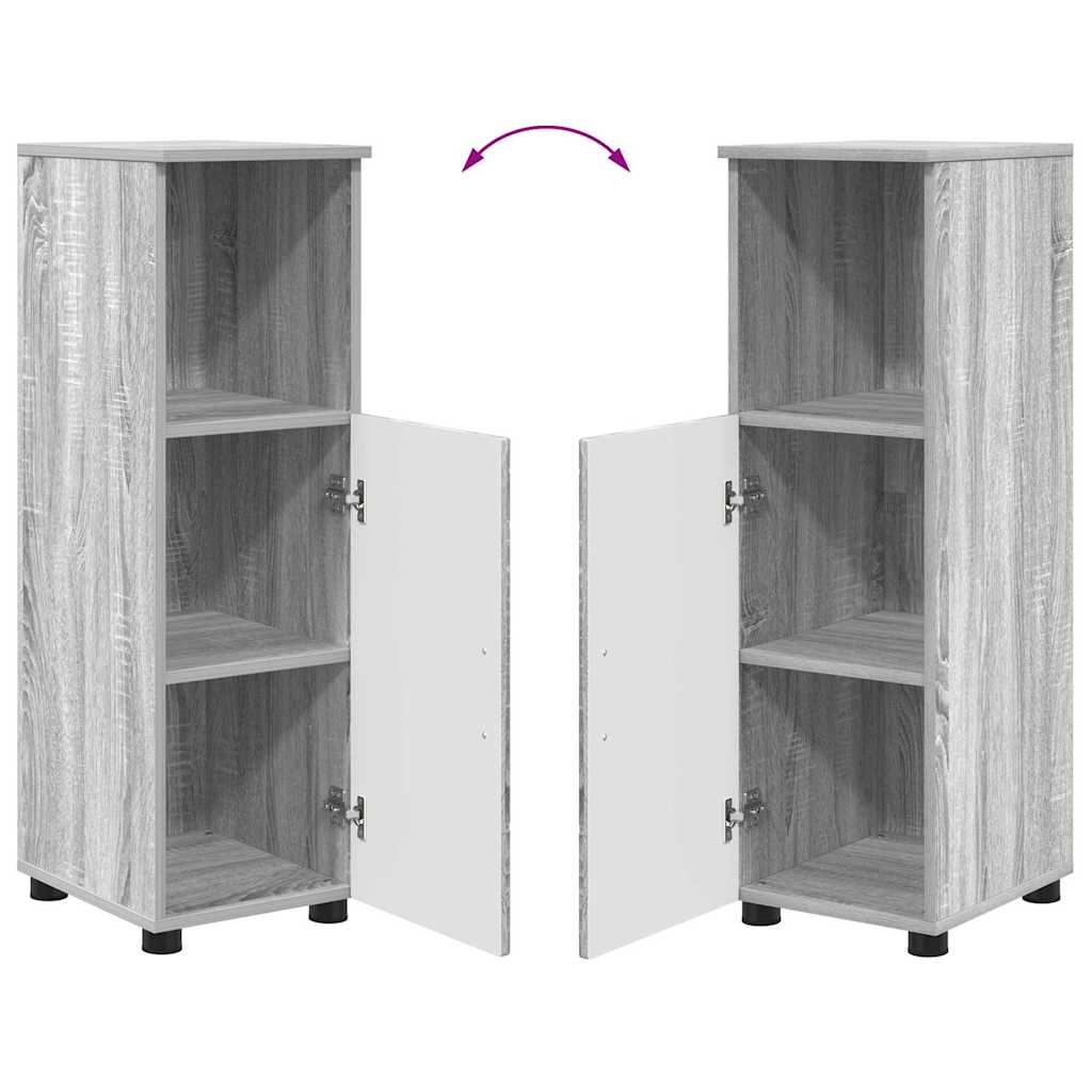 Juego de muebles de baño con cajón con puerta 5 pcs Gris Sonoma