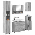 Juego de muebles de baño con cajón con puerta 5 pcs Gris Sonoma
