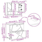 Juego de muebles de baño con cajón con puerta 5 pcs Gris Sonoma
